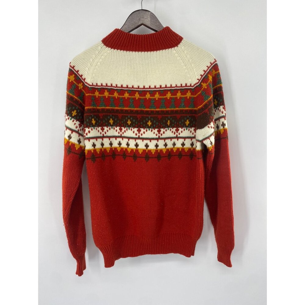 RICHMAN BROTHERS ACRYLIC VINTAGE BOHO FAIR ISLE PULLOVER LARGE